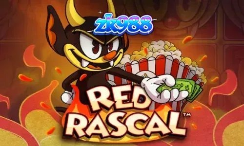 Tampilan visual slot Red Rascal dengan karakter utama dan latar belakang taman hiburan